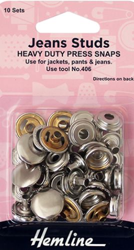 Hemline Jeans Studs Heavy Duty Press Snaps Colour Bronze