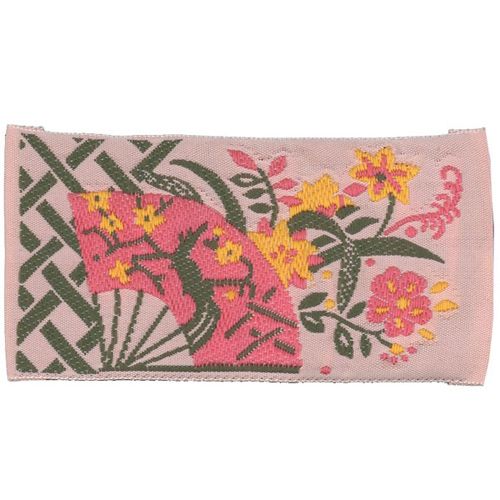 Sullivans Sew On Woven Motif - Pink Fan