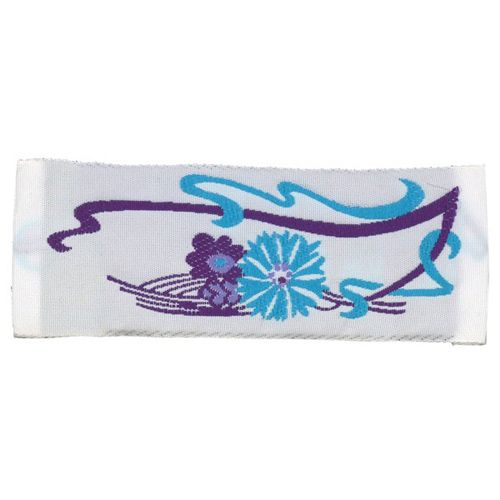 Sullivans Sew On Woven Motif - Blue &amp; Purple Flowers
