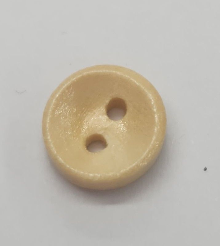 Cream Wooden Two Hole Button 10mm Width