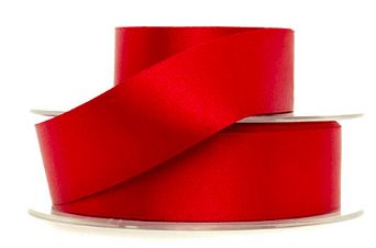 Double Sided Satin Ribbon Colour Scarlett, 7mm Width, Price per Metre
