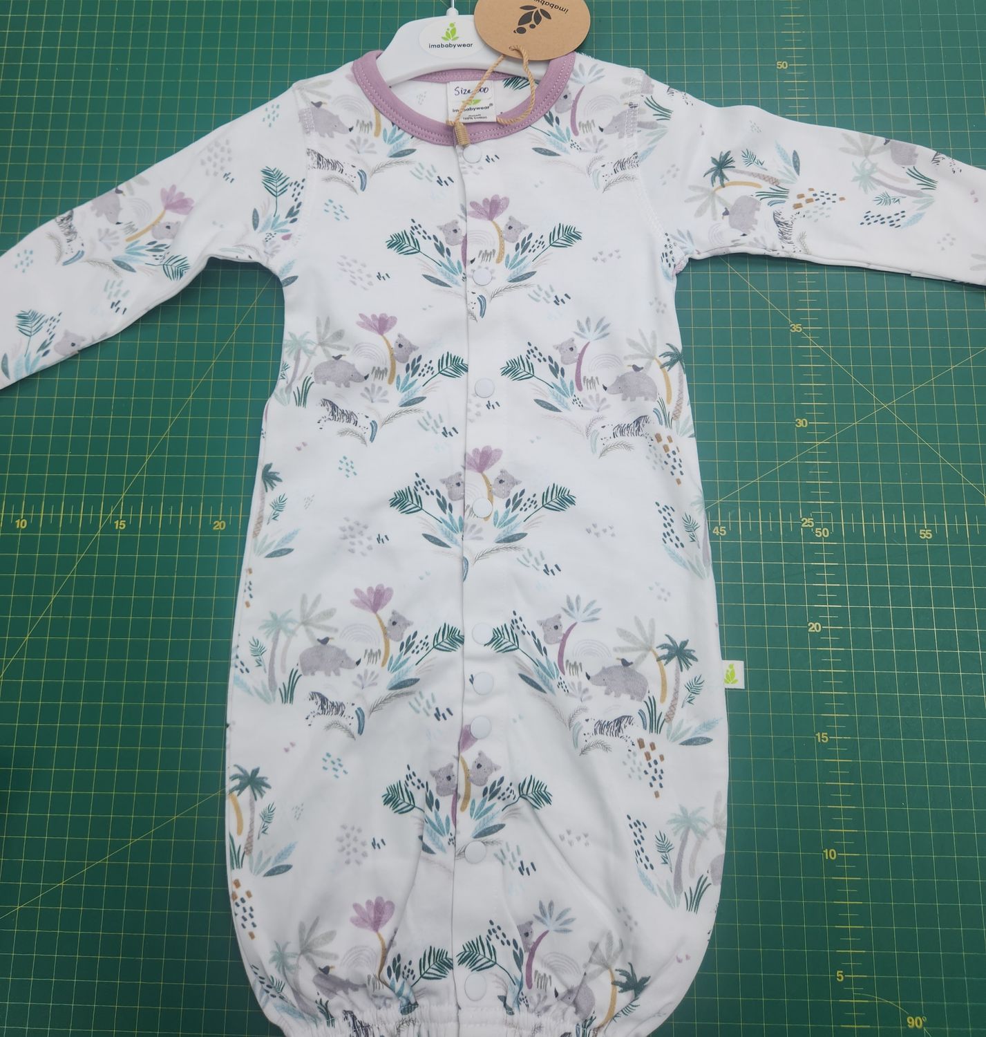 Imababy Convertible Sleepsuit Madagascar Forest - Size Small