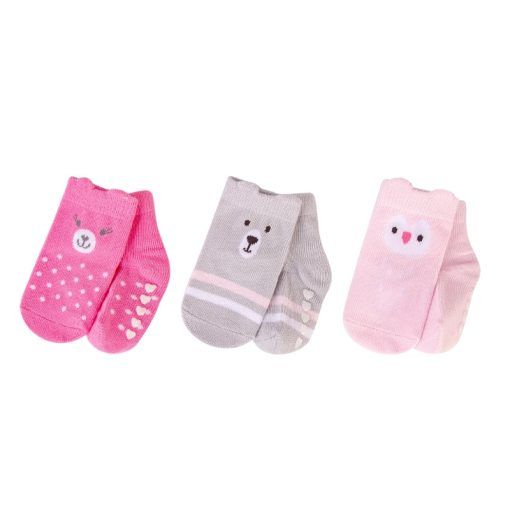 Non Skid Baby Socks 3 Pack - Pinks
