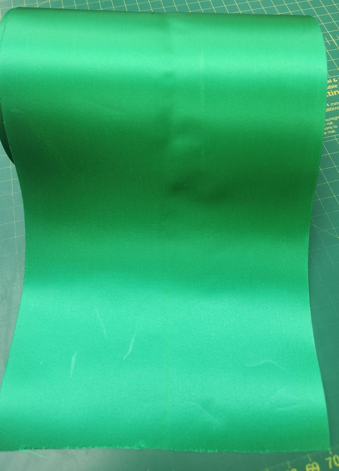 Green Coloured SINGLE Sided Satin - 150mm Wide, Priced Per Metre