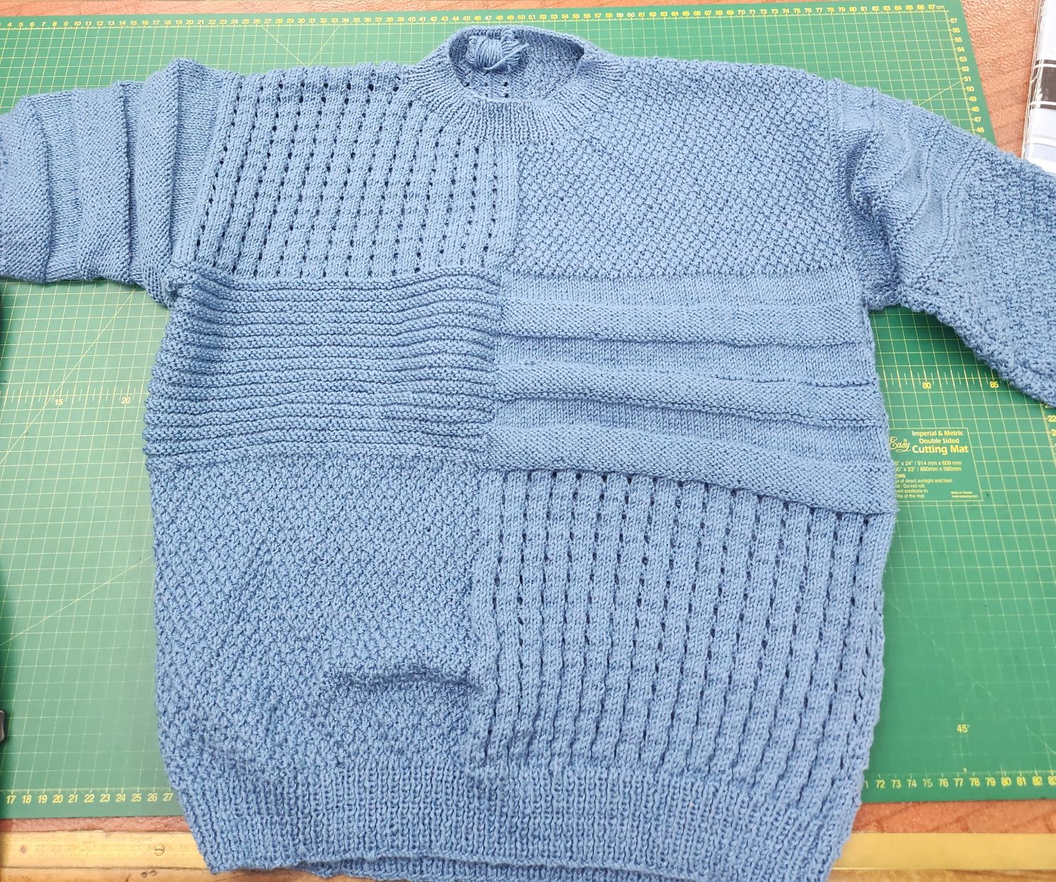 Wool Blue Jersey 100% Wool, Size Large Womens