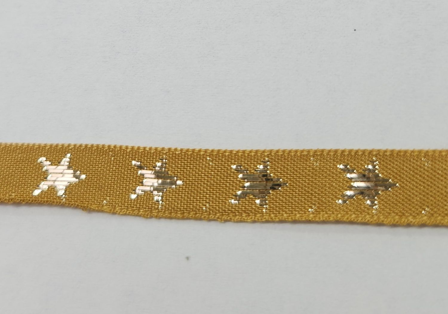 One Sided Gold Ribbon with Gold Stars 10mm Width, Price per metre
