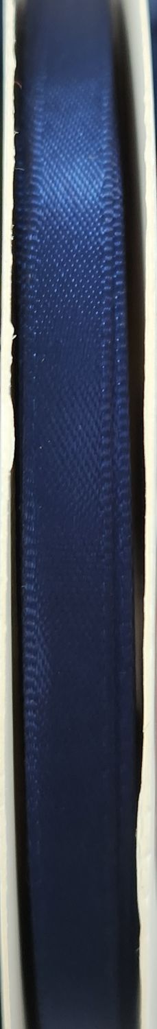 Satin Ribbon Navy Blue, 6mm Wide, Priced Per Metre