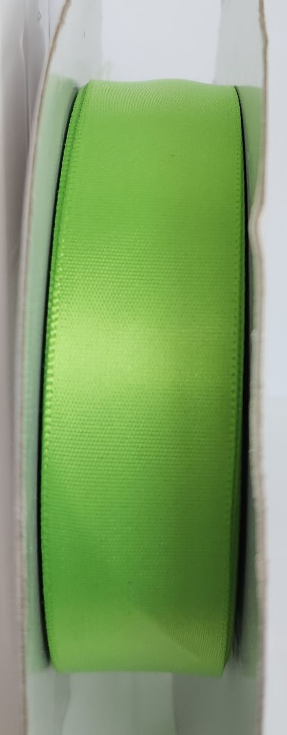 Satin Lime Green Ribbon 23mm Wide, Priced per Metre