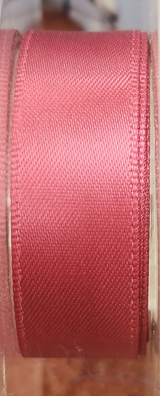 Double Sided Satin Ribbon 15mm Wide, Colour Dark Pink, Price per Metre