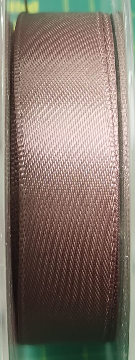 Double Sided Satin Ribbon 15mm Wide, Colour Taupe, Price Per Metre