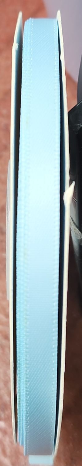 Double Sided Satin Ribbon Light Blue 6mm Wide, Price Per Metre