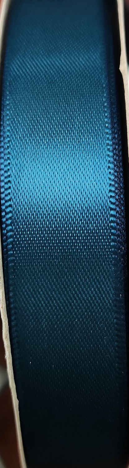 Teal Double Sided Satin Ribbon 16mm Wide, Price Per Metre