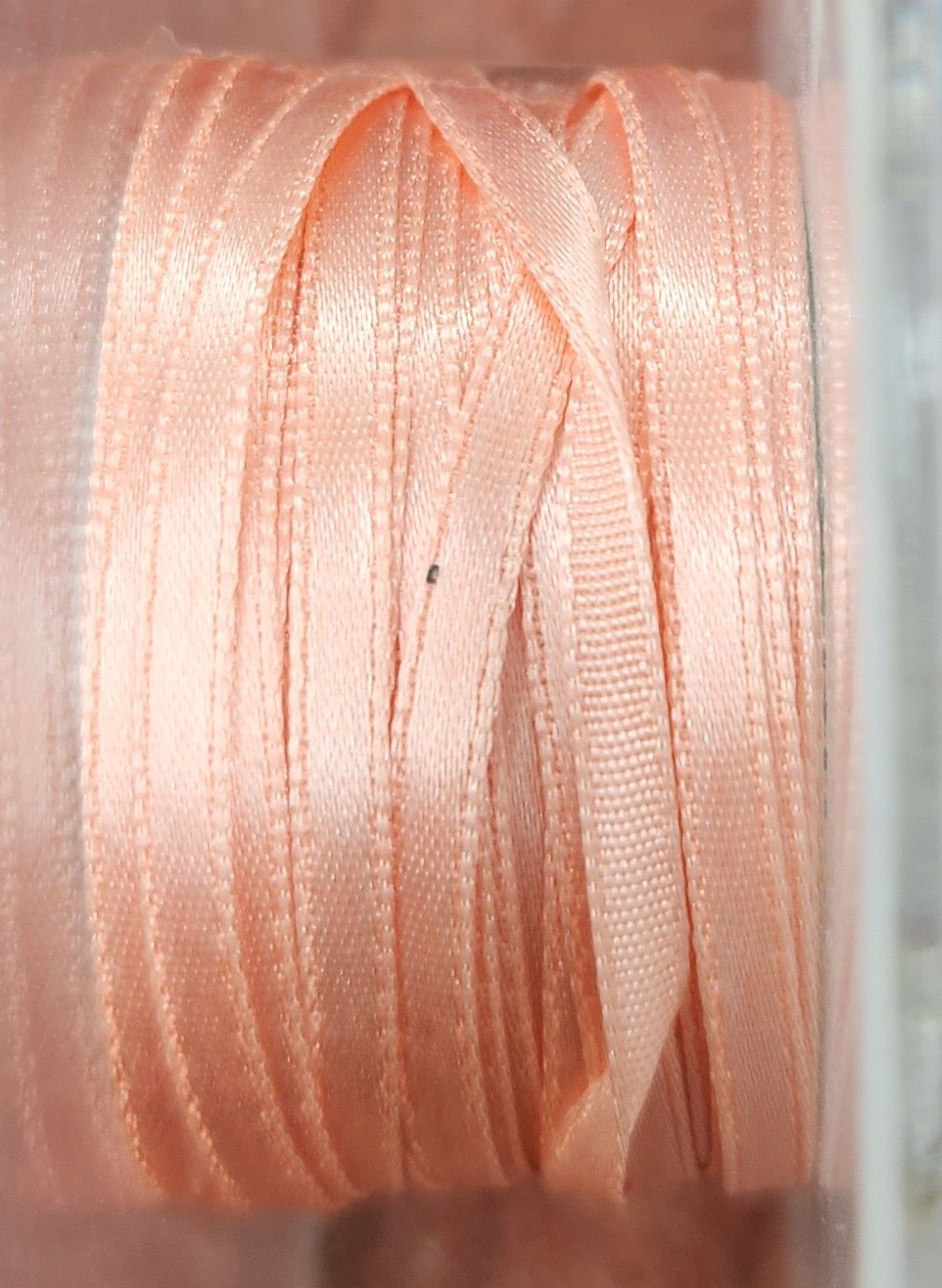 Peach Satin Ribbon 3mm Wide, Price Per Metre