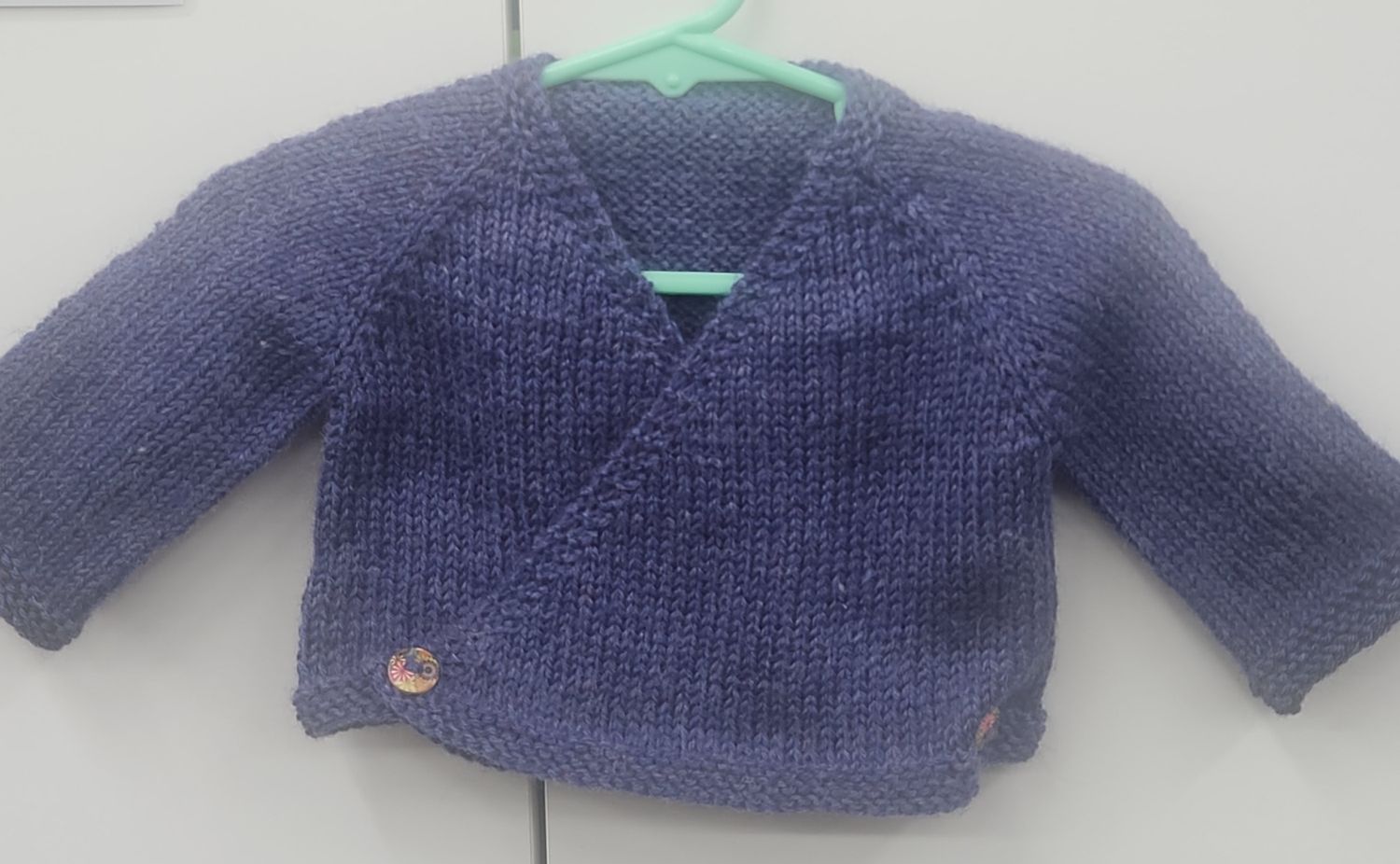 Cross Over Cardigan 0-3 Months Blue - Wool