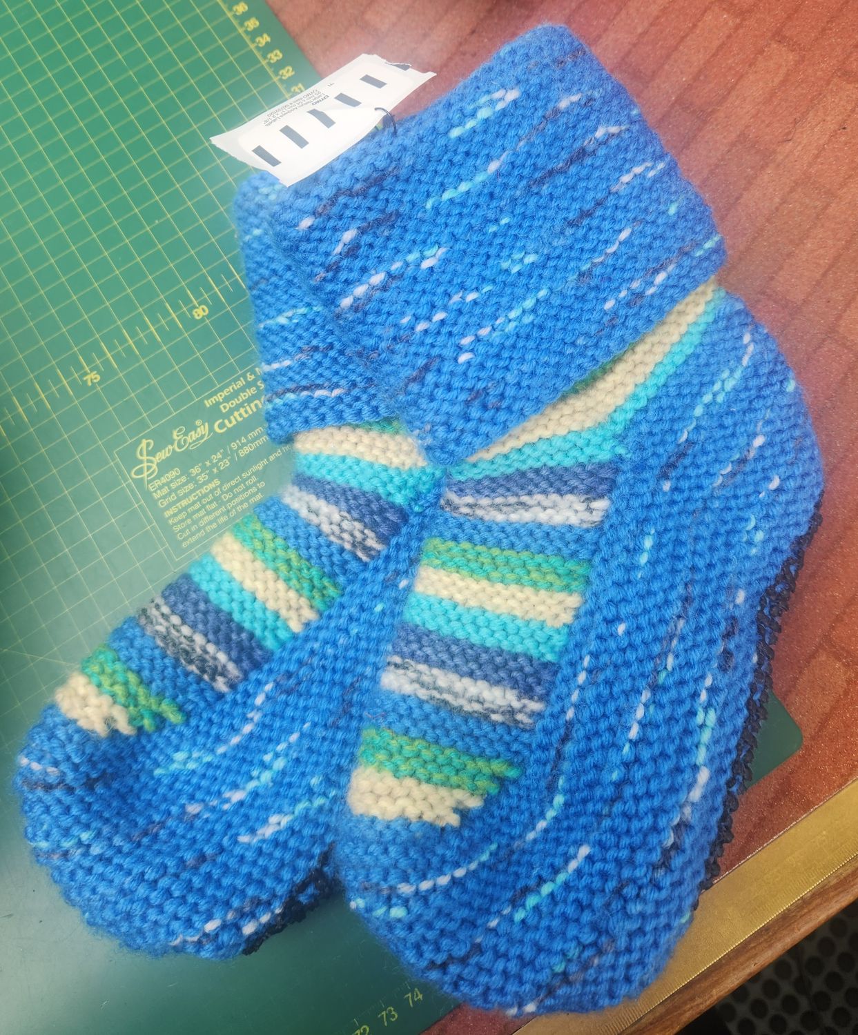 House Boots / Slipper Socks - Handmade - Medium Size - Colour Blues