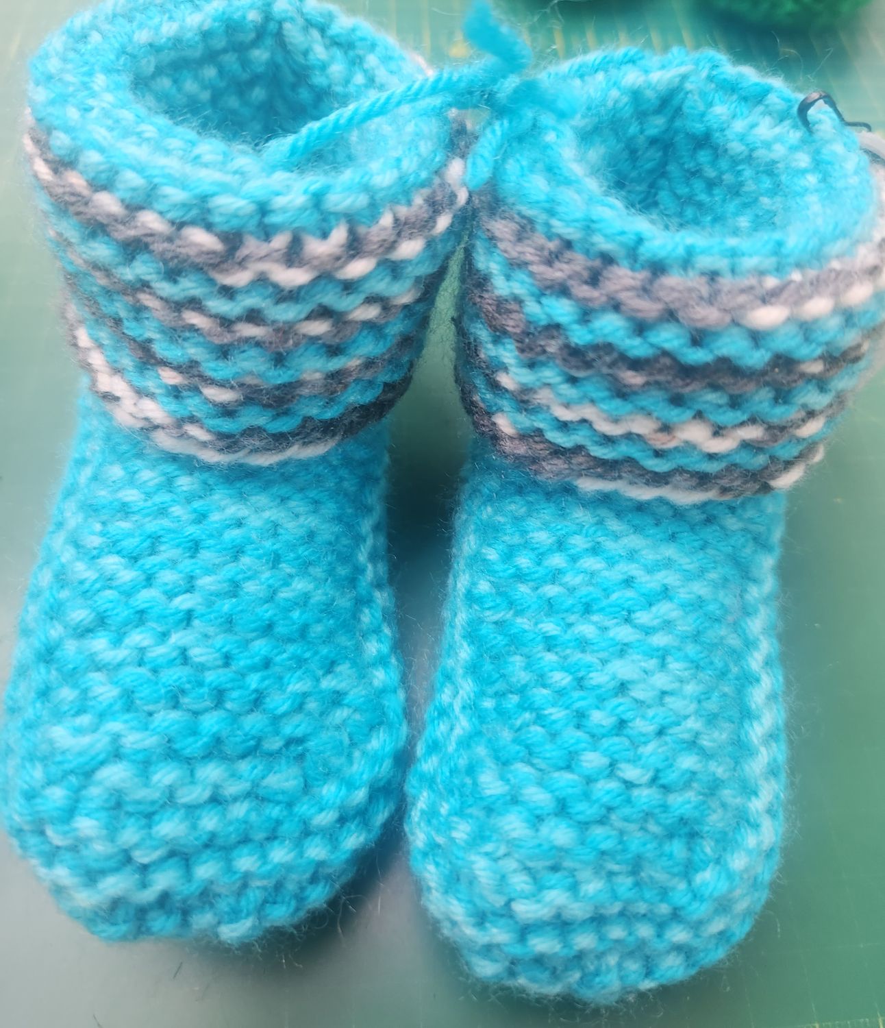 Childrens House Slipper Boots - Aqua