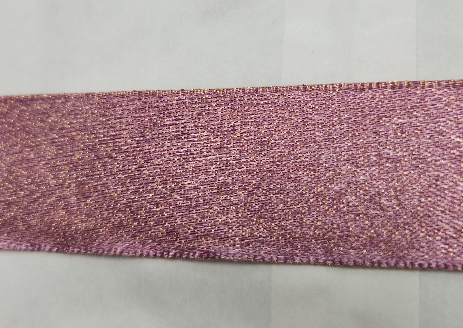 Rouge/Gold Double Faced Satin Ribbon 25mm Width, Price per metre