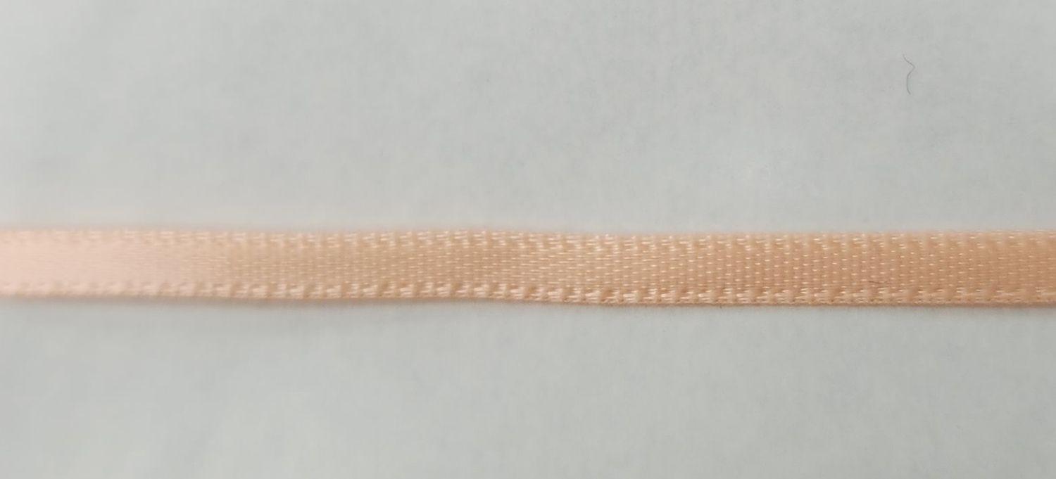 Apricot Double Faced Satin Ribbon 3mm Width, Price per metre