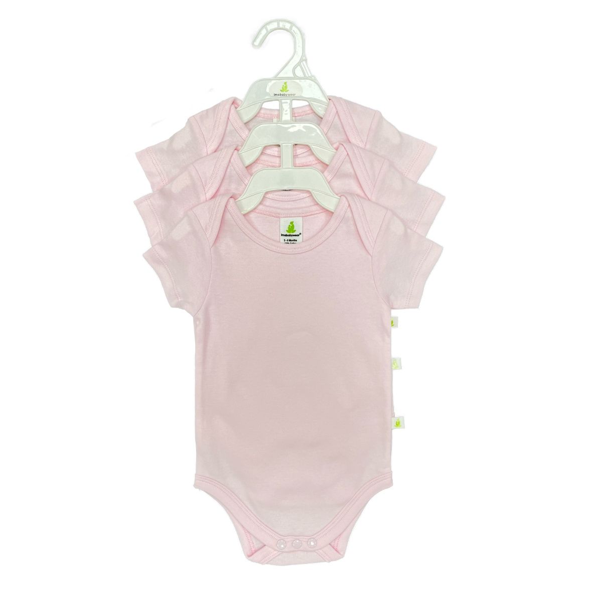 3 Piece Easy Neck Bodysuit Set - Pink
