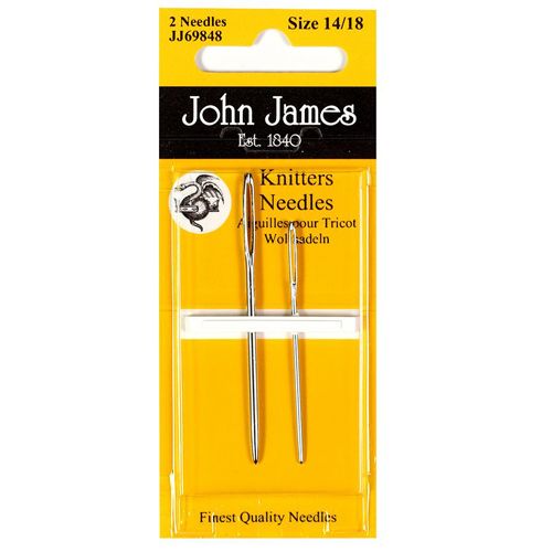 John James Knitters Needles Size 14-18, 2 Pack