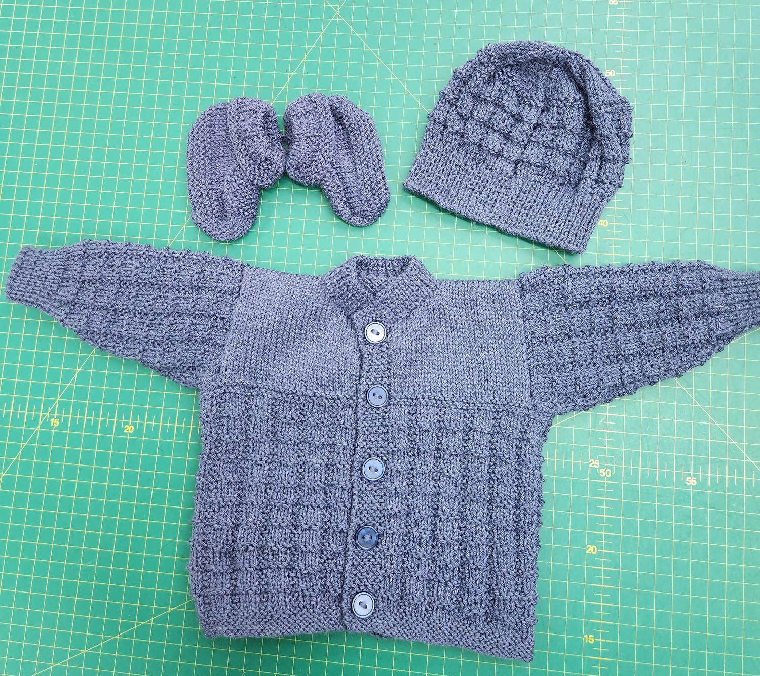 Matinee Set - Denim Blue Broadway Baby Supremo 4ply - 0-3 Months