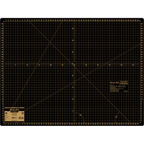 Hemline Cutting Mat - Black &amp; Gold - A2 Size