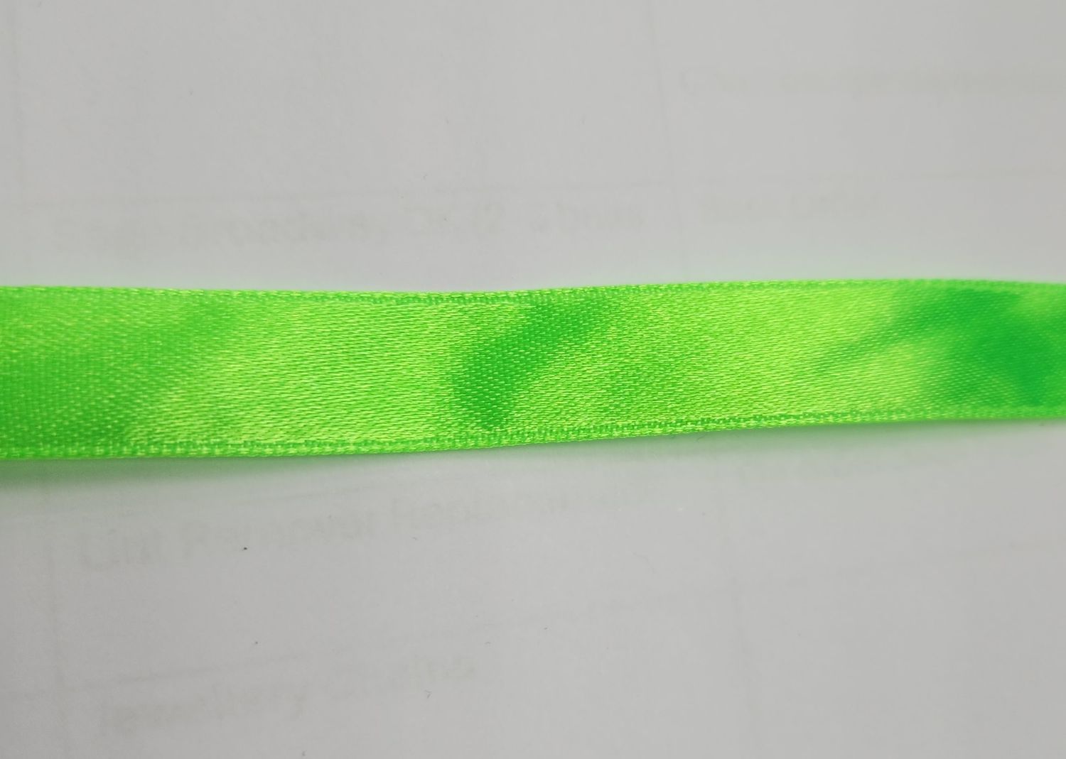 Neon Green Single Faced Satin Ribbon 10mm Width, Price per metre