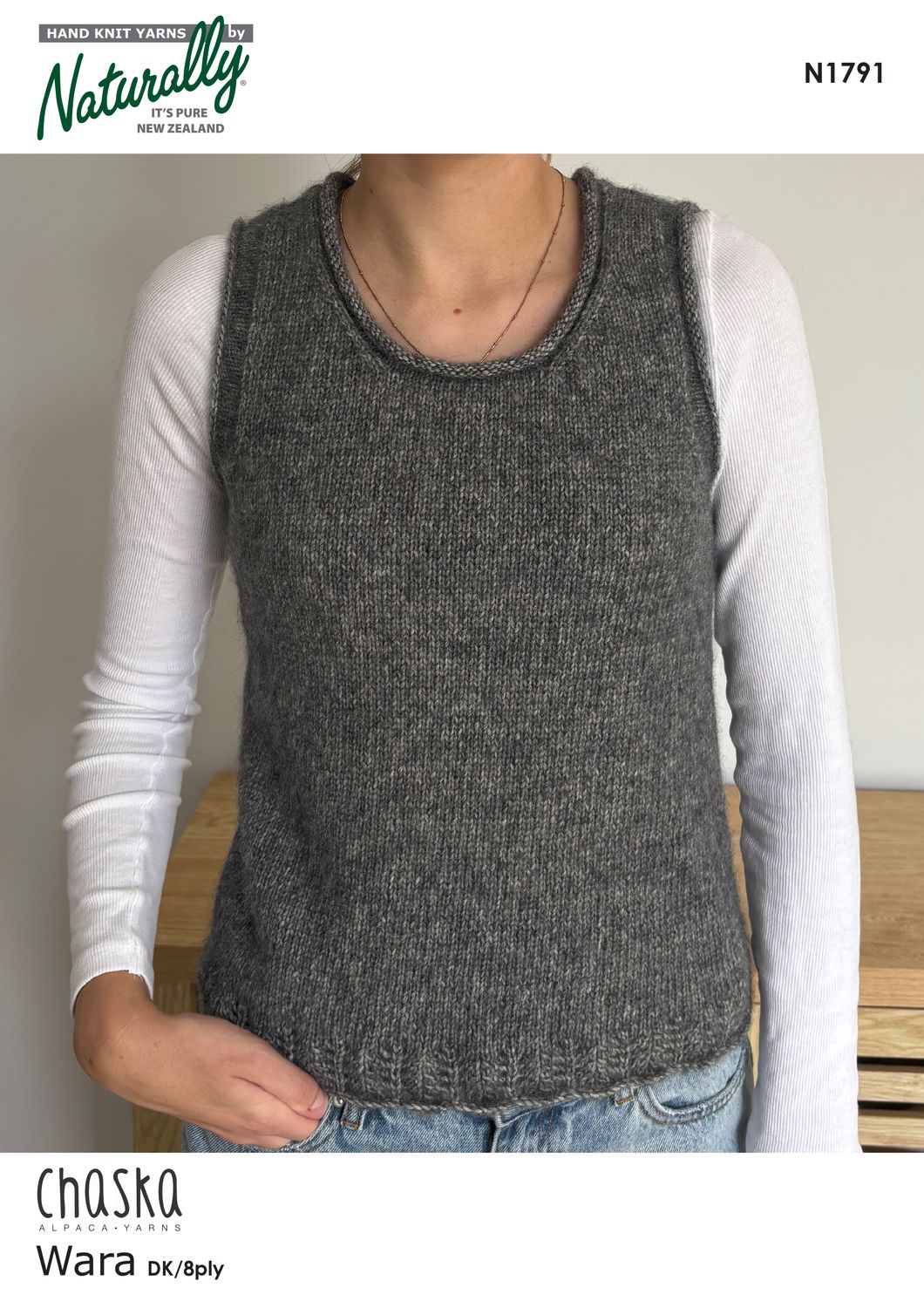 Easy Fit Round Neck Vest with Small Lace Hem N1791