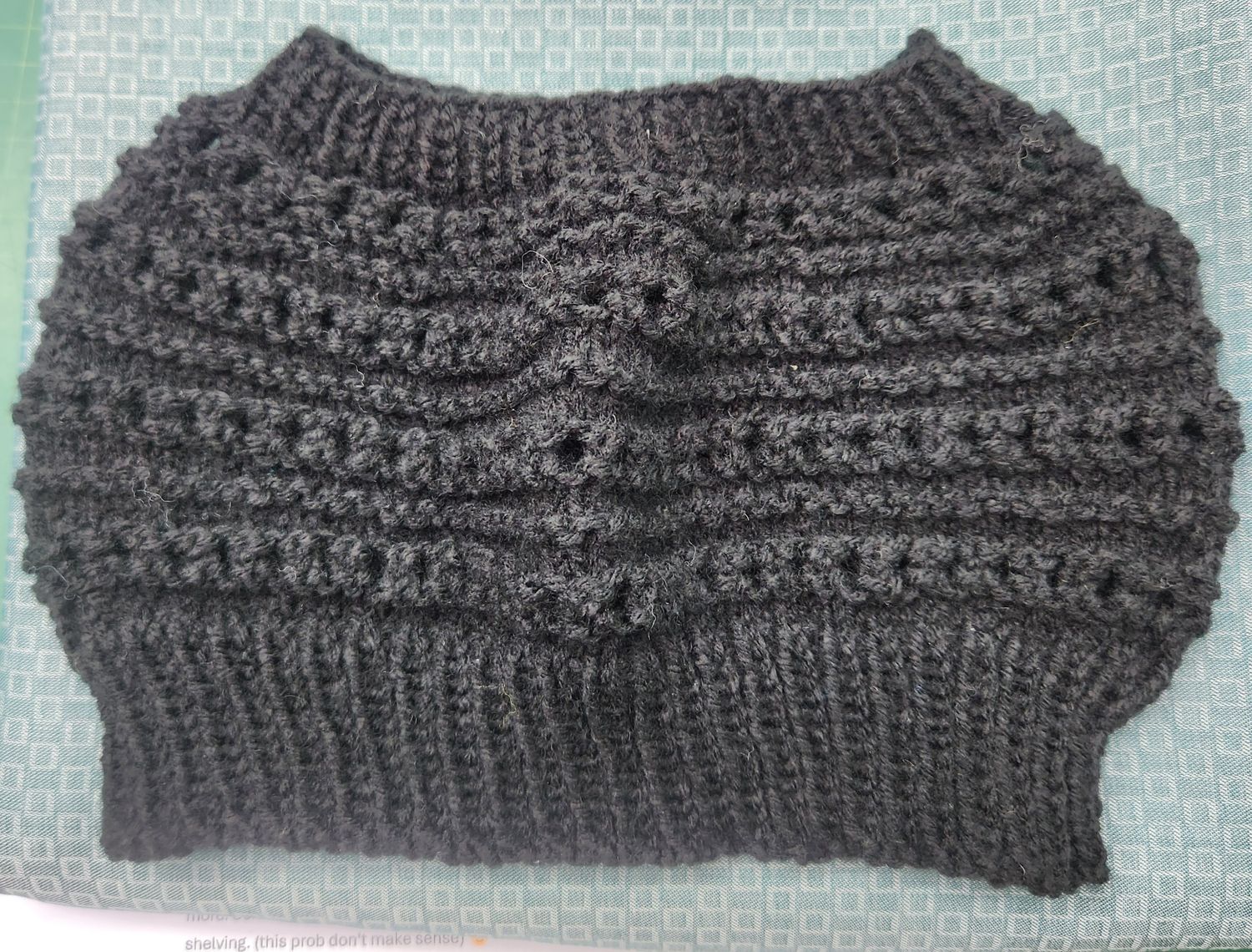 Messy Bun Beanie - Black Acrylic