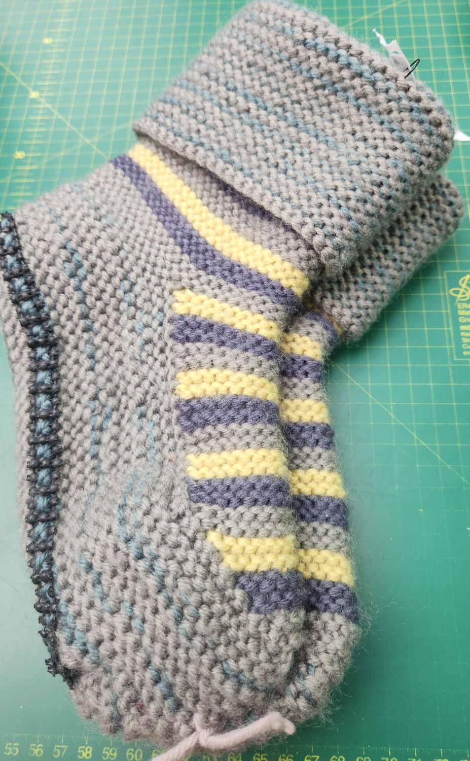 House Boots / Slipper Socks - Handmade - Large Size - Colour Khaki