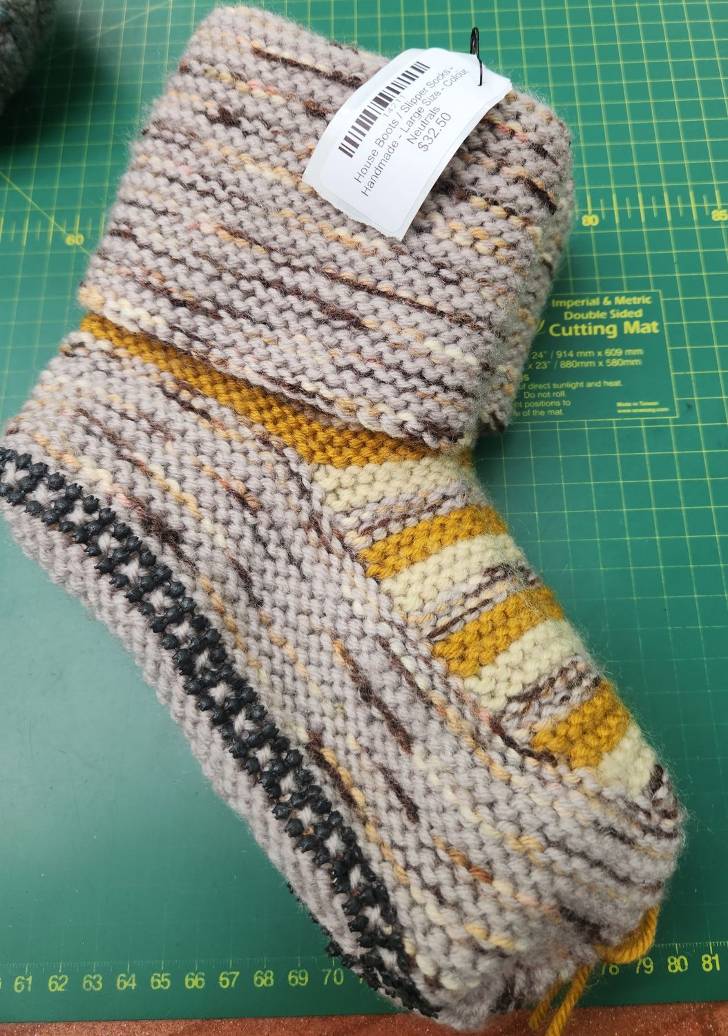 House Boots / Slipper Socks - Handmade - Large Size - Colour Neutrals