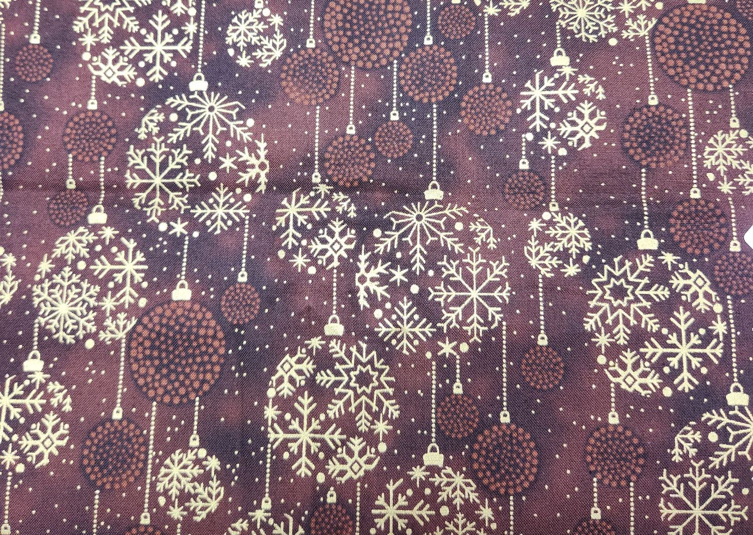 Fabric - Baubles Brown Gold Price per Metre