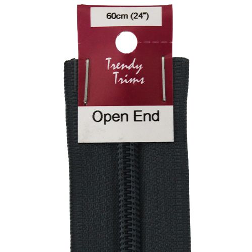 Open Ended Zip 60cm Black