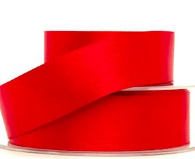 Red Double Faced Satin Ribbon 10mm Wide, Price Per Metre