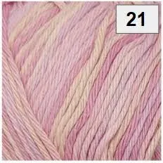 Soft Cotton Prints 8ply DK 100g 216m Shade 21 Pinks