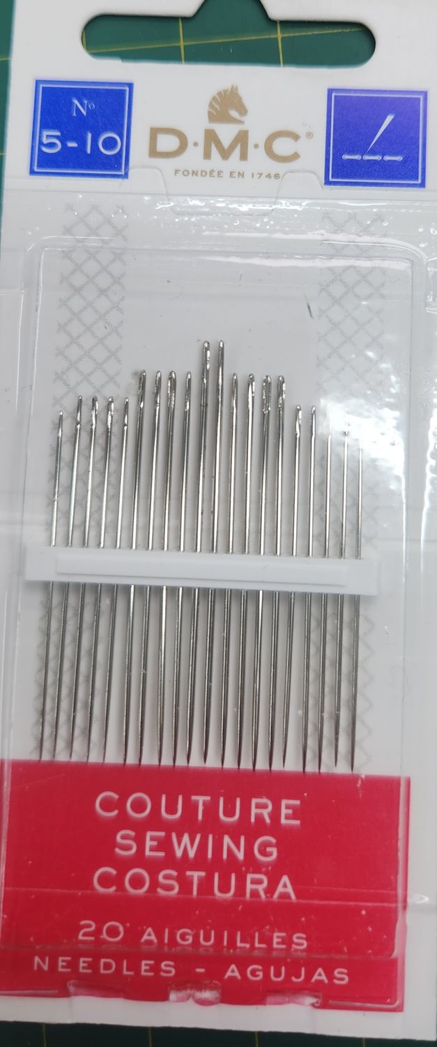 DMC Sharp Pointed Sewing Needles 20 Pack, Size 5-10