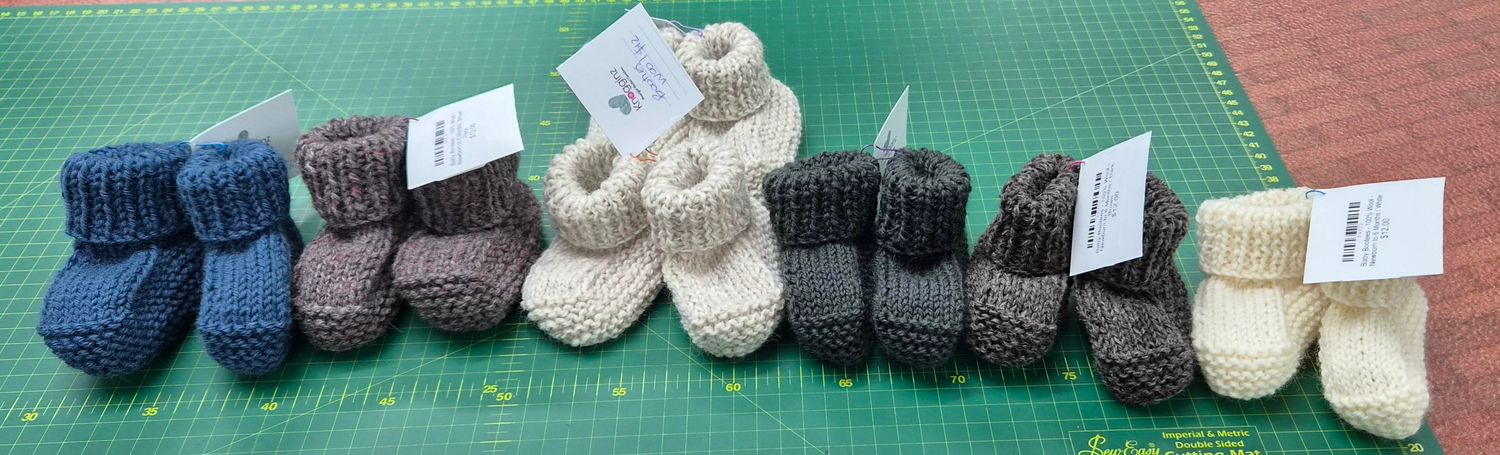 Baby Bootees - 100% Wool - Newborn to 6 Months