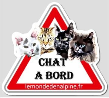 Autocollant "Chat à bord" (petit)