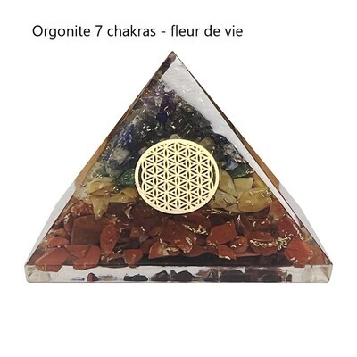 Orgonite 7 chakras - fleur de vie.