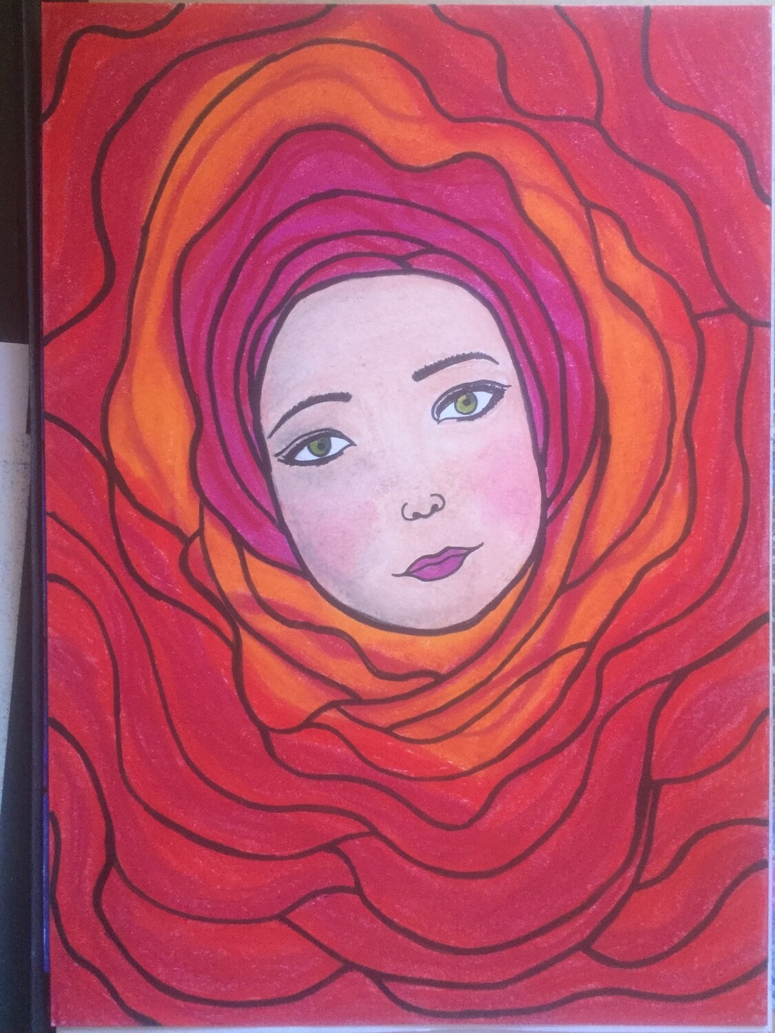 Femme rose - format A4
