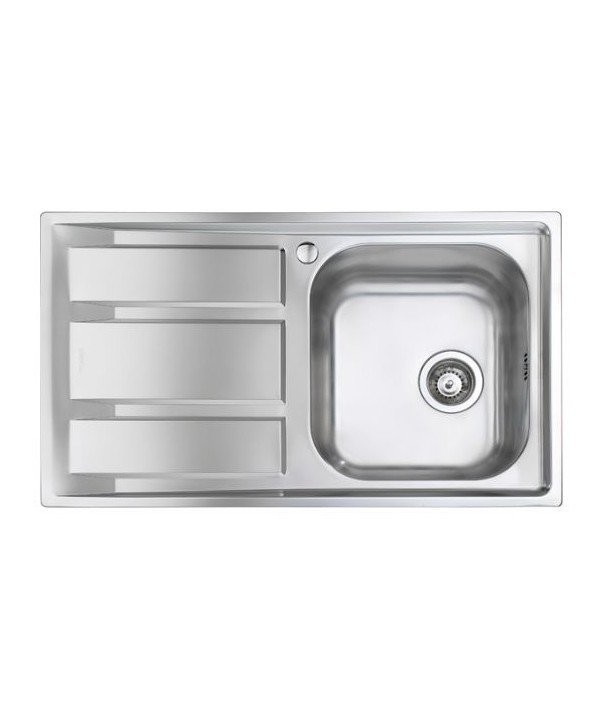 Foster Lavello 860x500 mm FM 1 Vasca + Gocc. Sx Inox Spazzolato cod. 1971061