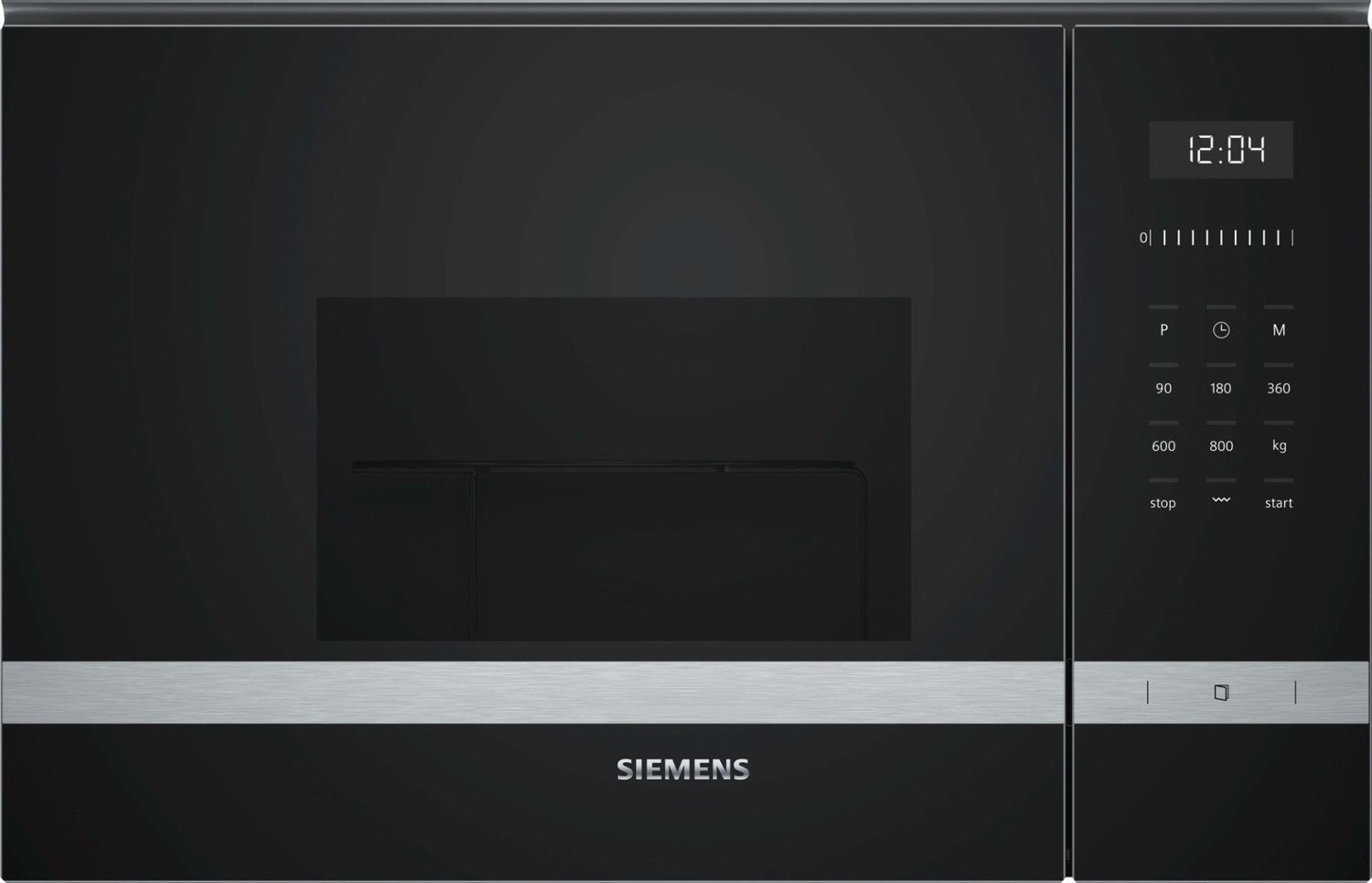 Siemens Forno a Microonde ad Incasso BF555LMS0 iQ500 Microonde 25 l.  incasso 38 cm Vetro nero con acciaio inox