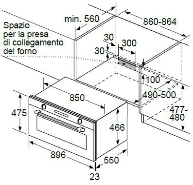 Siemens iQ500 VB558C0S0 Forno da Incasso larghezza 90 cm, Classe A+,  Acciaio inox e vetro nero