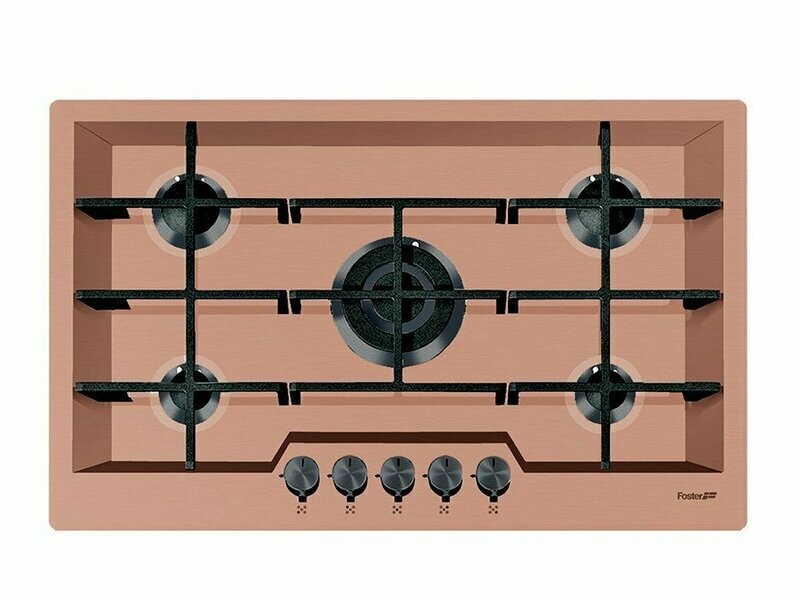FOSTER - 7601866 - 5F KE FT PVD+COPPER - Piano cottura a gas 80 cm - 5 Fuochi - Acciaio inox AISI 304 - finitura PVD Copper