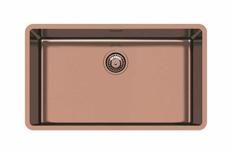 Foster KE COPPER 2157858 - 1 vasca - Sottotop Acciaio inox - finitura PVD Copper - dim 750x440 mm