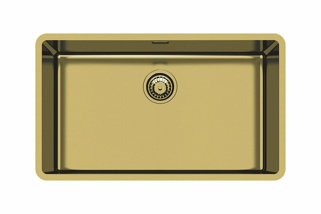 Foster KE GOLD ST 2157859 - 1 vasca - Sottotop Acciaio inox - finitura PVD Gold - dim 750x440 mm