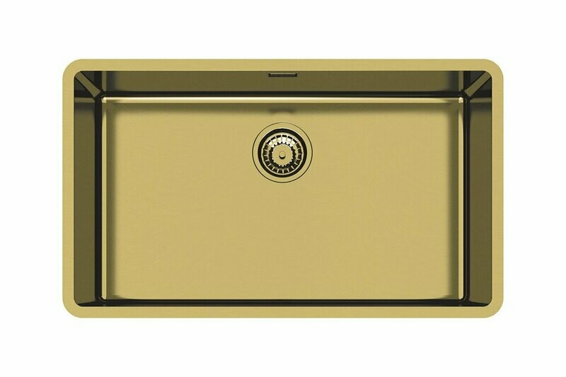 Foster KE GOLD ST 2157859 - 1 vasca - Sottotop Acciaio inox - finitura PVD Gold - dim 750x440 mm