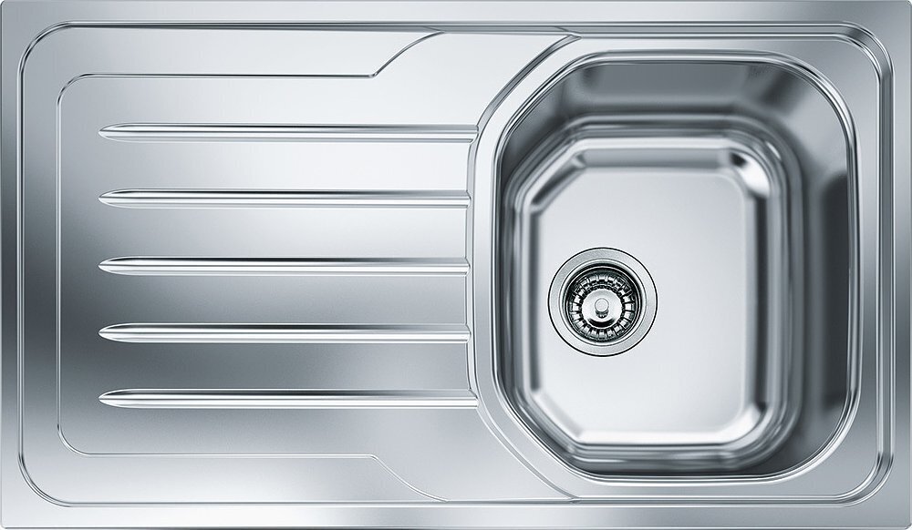 Franke OLX 611-L Onda Line Lavello 1 vasca incasso 86 x 50 con gocciolatoio destro - inox satinato - 101.0180.190