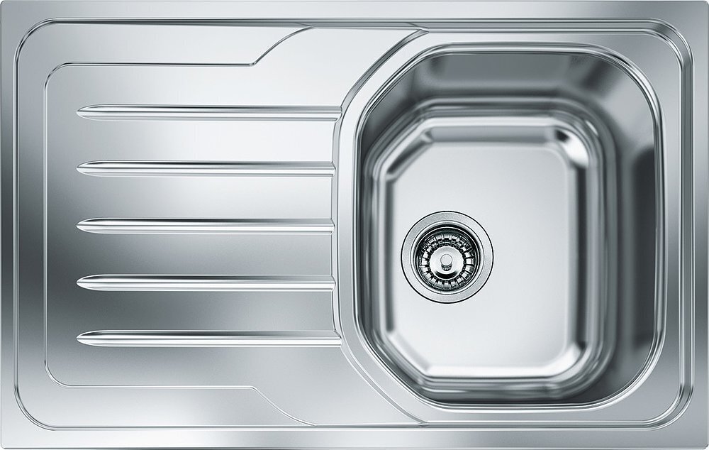 Franke OLX 611 Onda Line Lavello 1 vasca incasso 79 x 50 con gocciolatoio destro - inox satinato - 101.0180.188