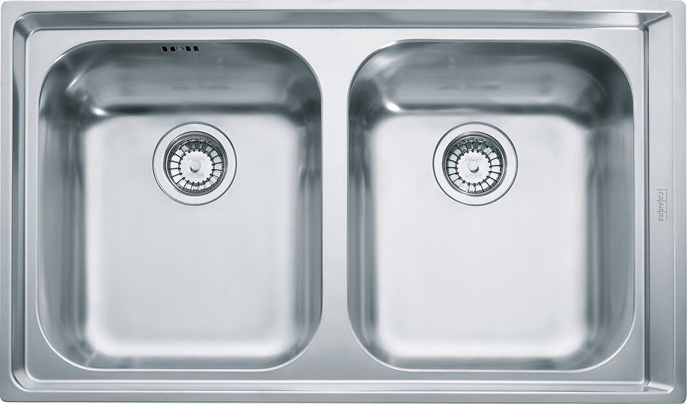 Franke NEX 220 Neptune Lavello 2 vasche semifilo/filotop 86 x 51 - inox satinato - 127.0059.656
